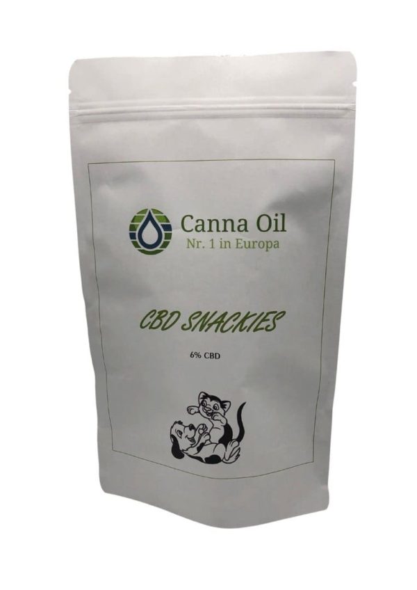 Canna Oil CBD Snackies 6% para perros y gatos contienen 600 mg de cannabidiol (CBD)