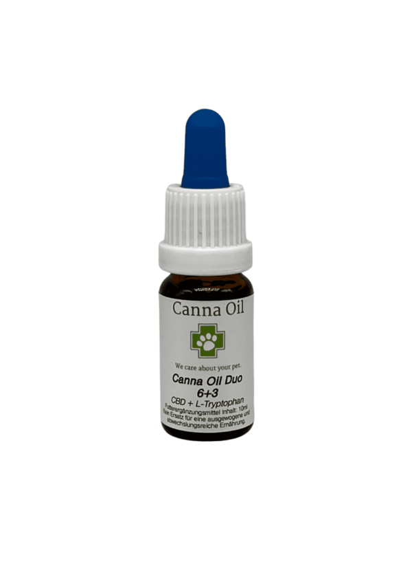 Canna Oil DUO 6+3 (huile de CBD/L-tryptophane) pour chiens et chats
